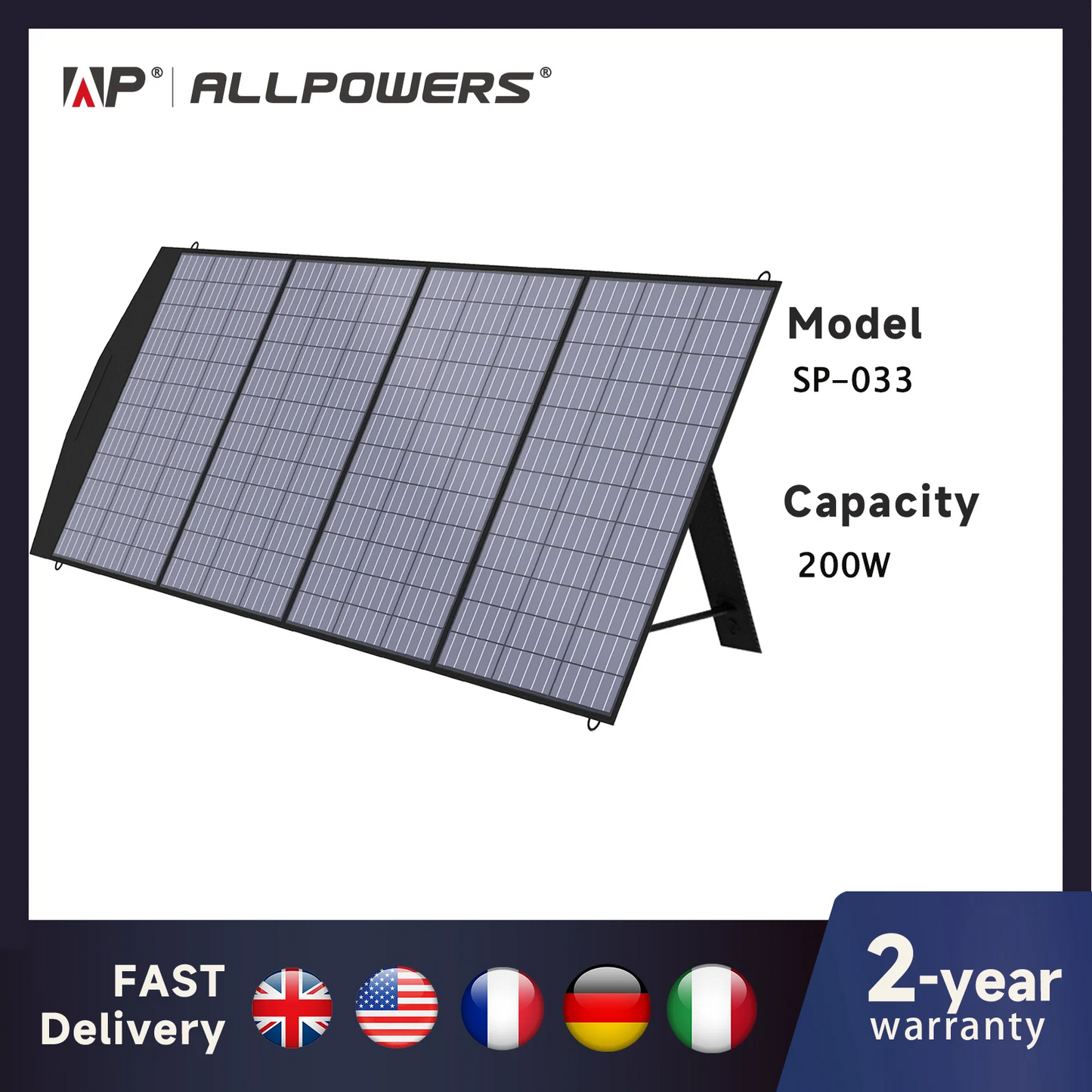 ALLPOWERS 18V Foldable Solar Panel,  60/100/140/200W Mobile Solar Charger for Power Supply, Laptop, Solar Generator, Fishing
