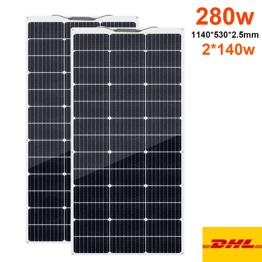 Pannello solare flessibile fotovoltaico 12V 400W 200W 100W, caricabatterie 12V per camper, roulotte, barca, casa, balcone, viaggio, impermeabile.