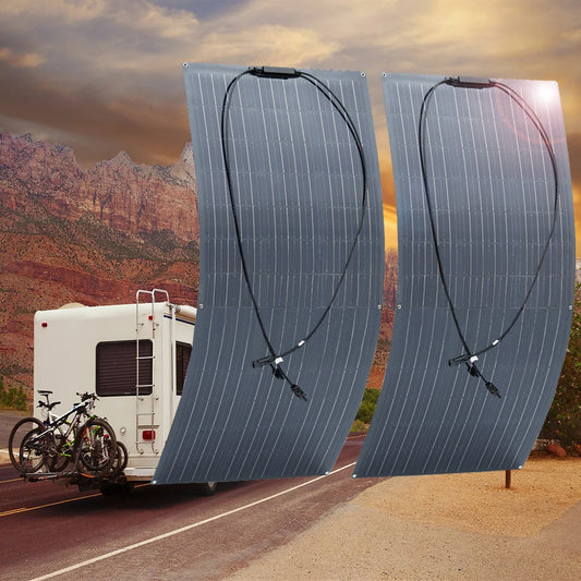 Pannello Solare Flessibile 280W / 140W 12V – Kit Completo Sistema Fotovoltaico per Casa, Auto, Tetto di Camper o RV – Magazzino UE, Spedizione con DHL.