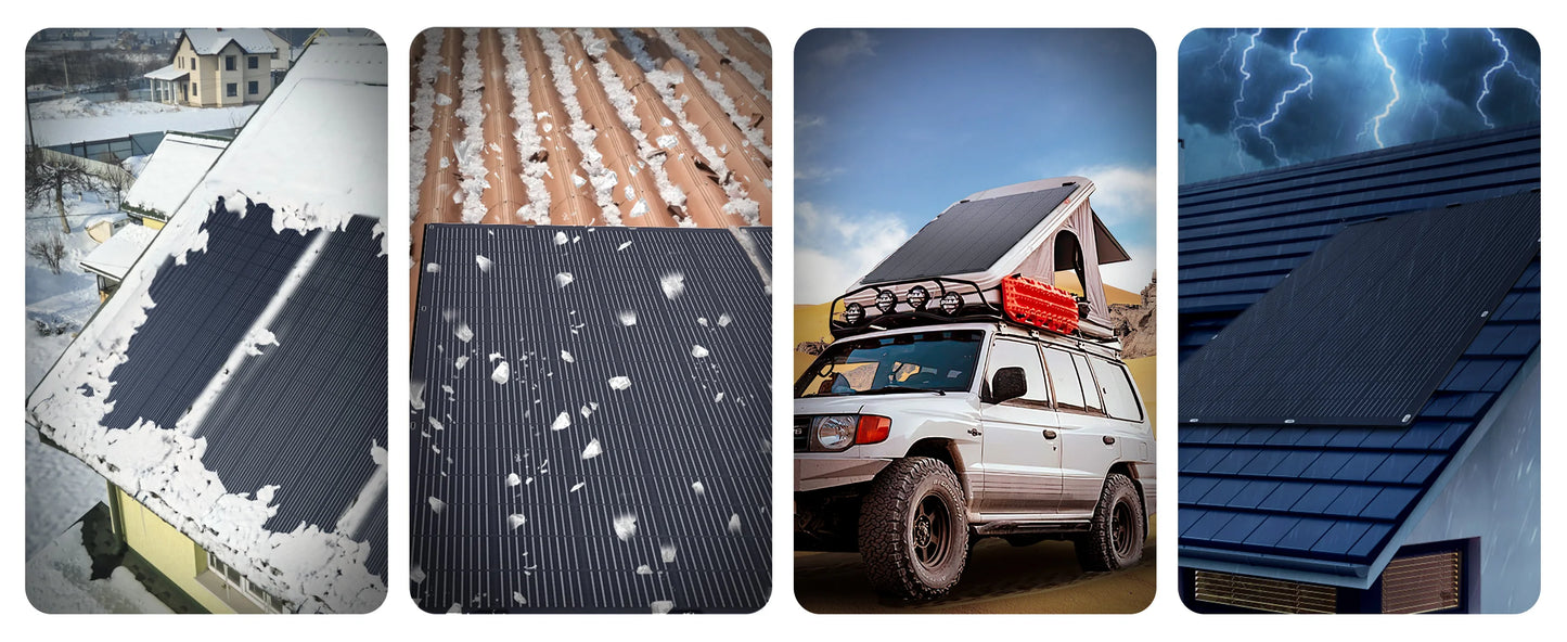 ALLPOWERS 400W Flexible Solar Panel 63V ETFE Monocrystalline Solar Module IP68 Solar Panel for Motorhome Roofs Camping Boats RV