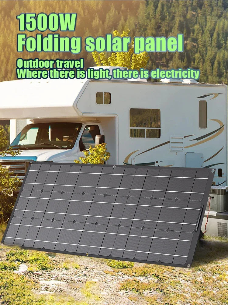 1500W 3000W Solar Panel 1000W Solar High Efficiency Portable Power Bank Flexible Charging Outdoor Solar Cells For Home Camping