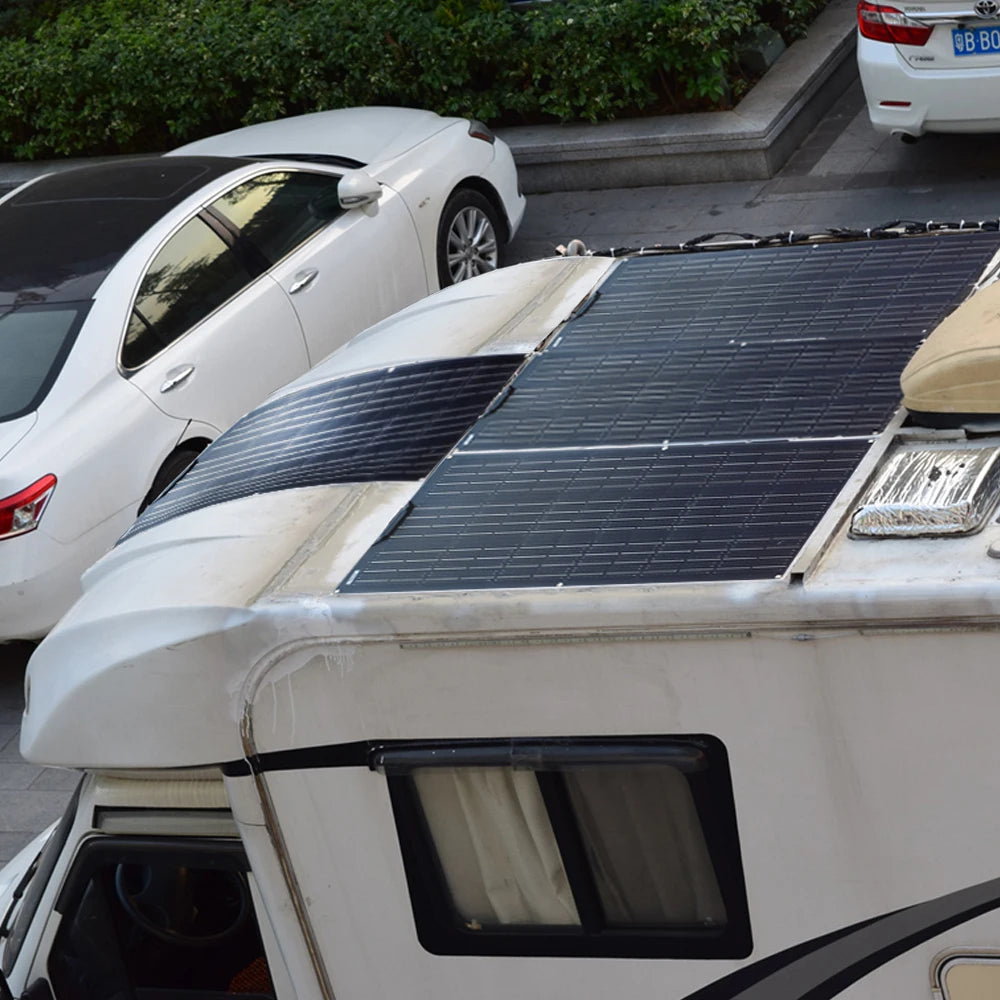 Pannello Solare Flessibile 280W / 140W 12V – Kit Completo Sistema Fotovoltaico per Casa, Auto, Tetto di Camper o RV – Magazzino UE, Spedizione con DHL.