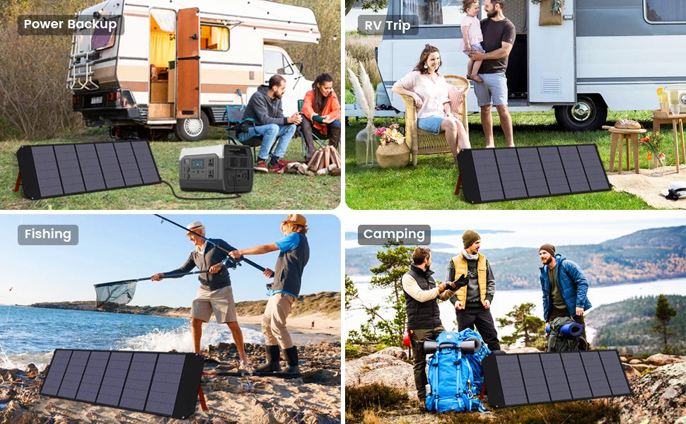 200W ETFE Flexible Foldable Solar Panel 100W Camping Portable Folding Solar Panel Kit High Efficience Travel&Phone&Boat&RV 20.5V