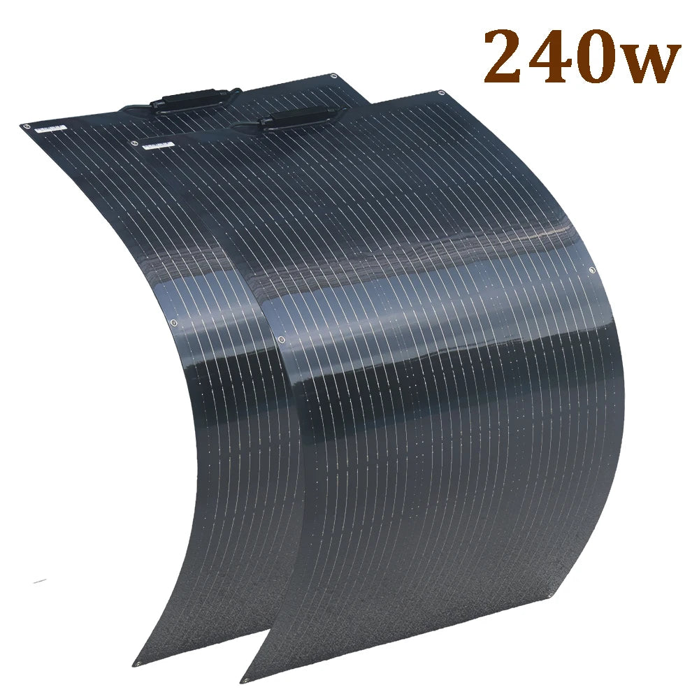 Pannello solare flessibile fotovoltaico 12V 400W 200W 100W, caricabatterie 12V per camper, roulotte, barca, casa, balcone, viaggio, impermeabile.