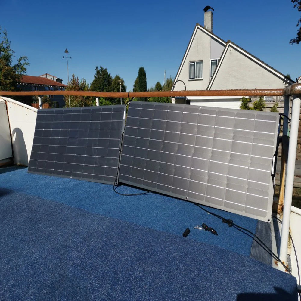Pannello Solare Flessibile 280W / 140W 12V – Kit Completo Sistema Fotovoltaico per Casa, Auto, Tetto di Camper o RV – Magazzino UE, Spedizione con DHL.