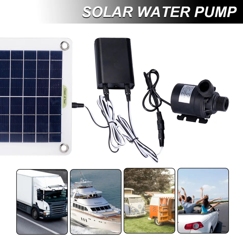 100W 800L/H Solar Panel Power Bank WaterPump Set Ultra-quiet Submersible Water Pump Motory Fish Pond Garden Fountain Decoration