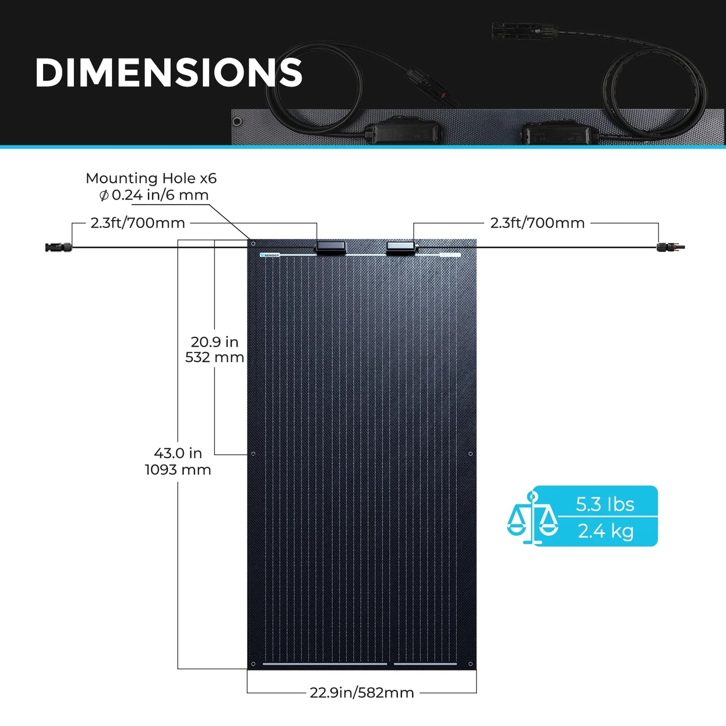 Pannello Solare Flessibile Renogy 100W, 12 Volt – Pannello Solare Semiflessibile Pieghevole Monocristallino per Sistemi Solari Off-Grid, ideale per uso marino.