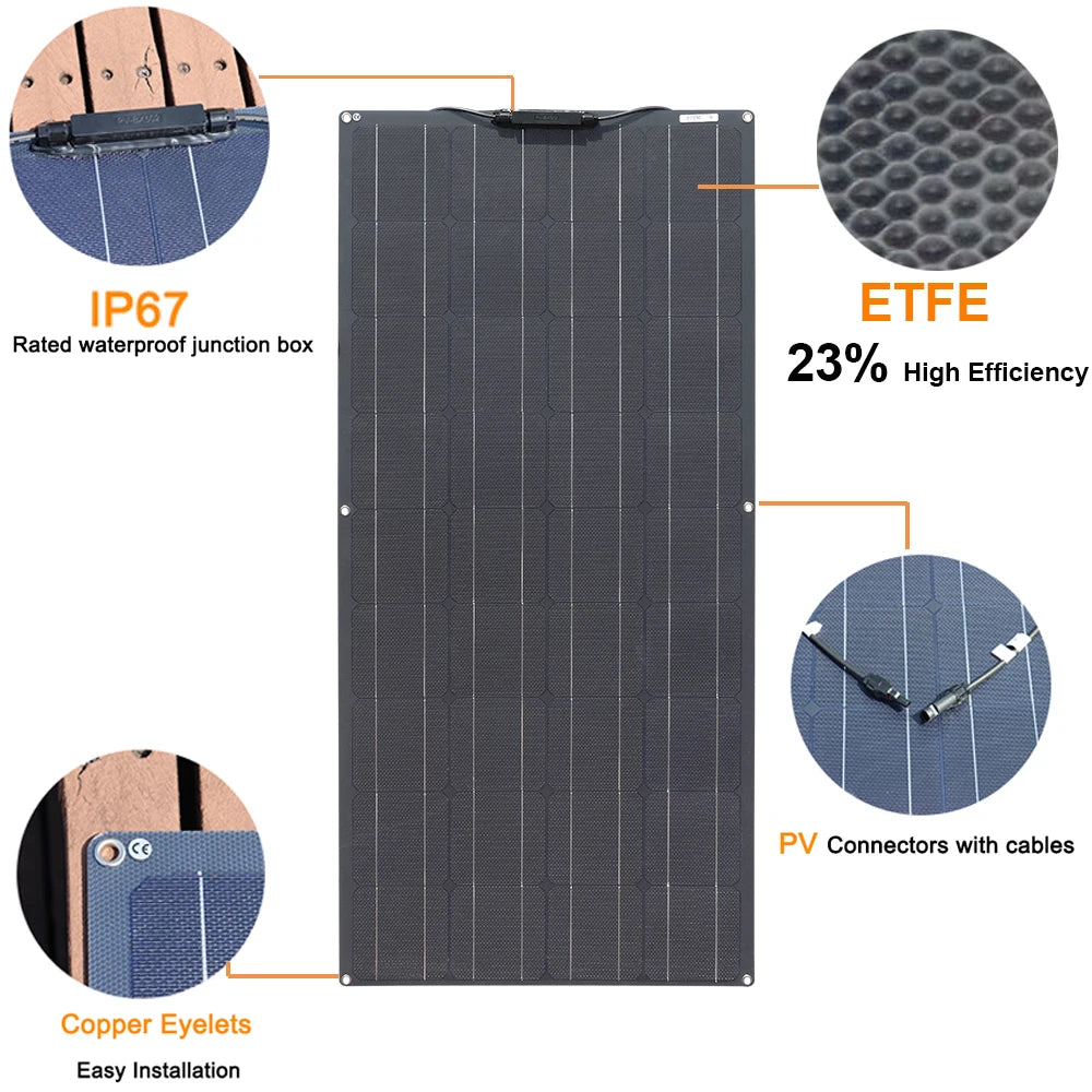 1500W 3000W Solar Panel 1000W Solar High Efficiency Portable Power Bank Flexible Charging Outdoor Solar Cells For Home Camping