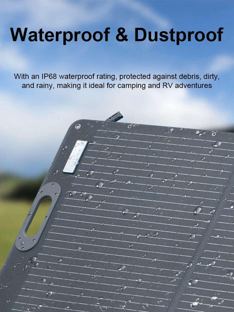 200W ETFE Flexible Foldable Solar Panel 100W Camping Portable Folding Solar Panel Kit High Efficience Travel&Phone&Boat&RV 20.5V