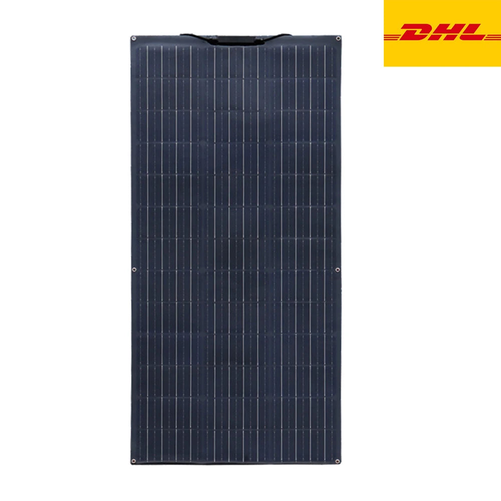 Pannello Solare Flessibile 280W / 140W 12V – Kit Completo Sistema Fotovoltaico per Casa, Auto, Tetto di Camper o RV – Magazzino UE, Spedizione con DHL.
