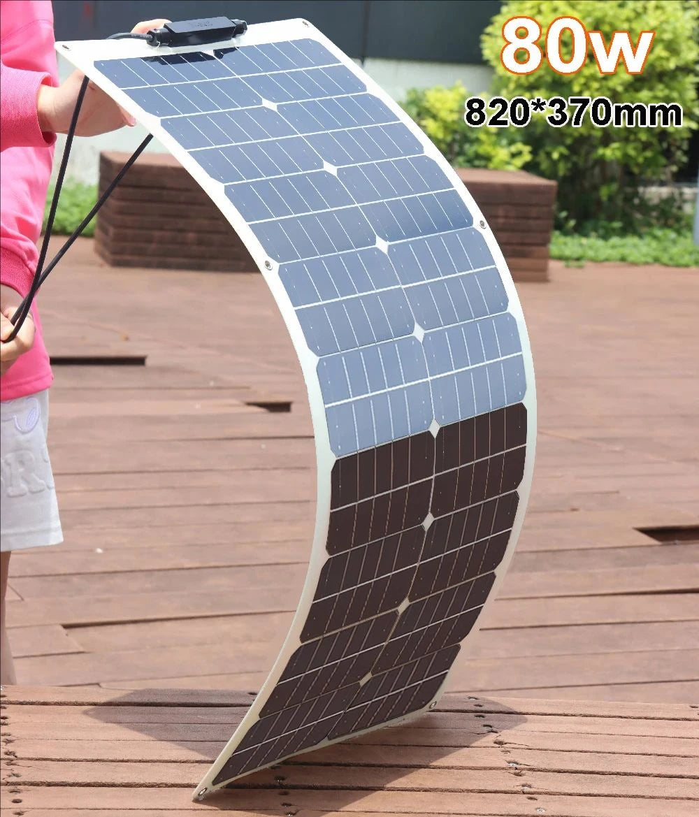 Pannello solare flessibile fotovoltaico 12V 400W 200W 100W, caricabatterie 12V per camper, roulotte, barca, casa, balcone, viaggio, impermeabile.