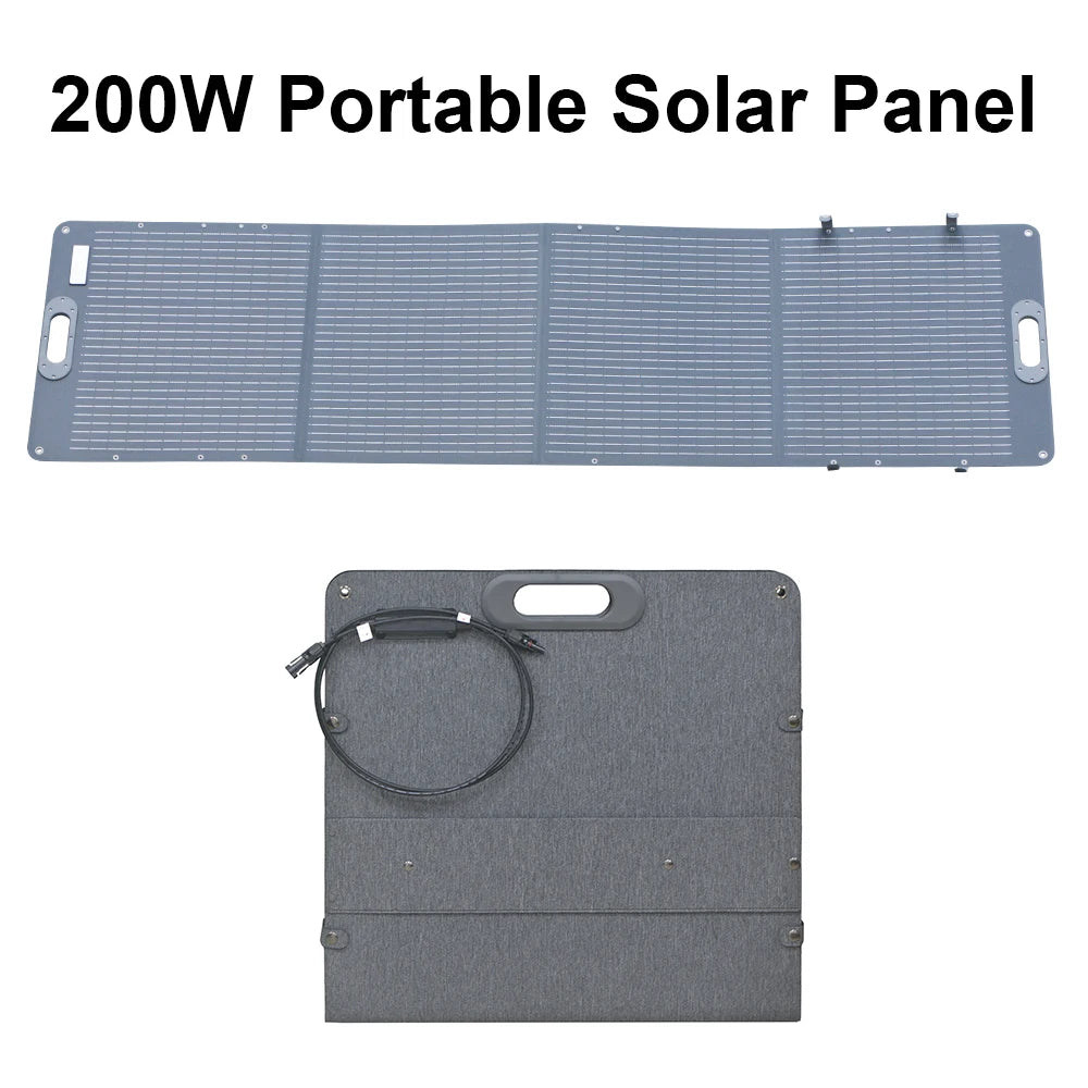 200W ETFE Flexible Foldable Solar Panel 100W Camping Portable Folding Solar Panel Kit High Efficience Travel&Phone&Boat&RV 20.5V