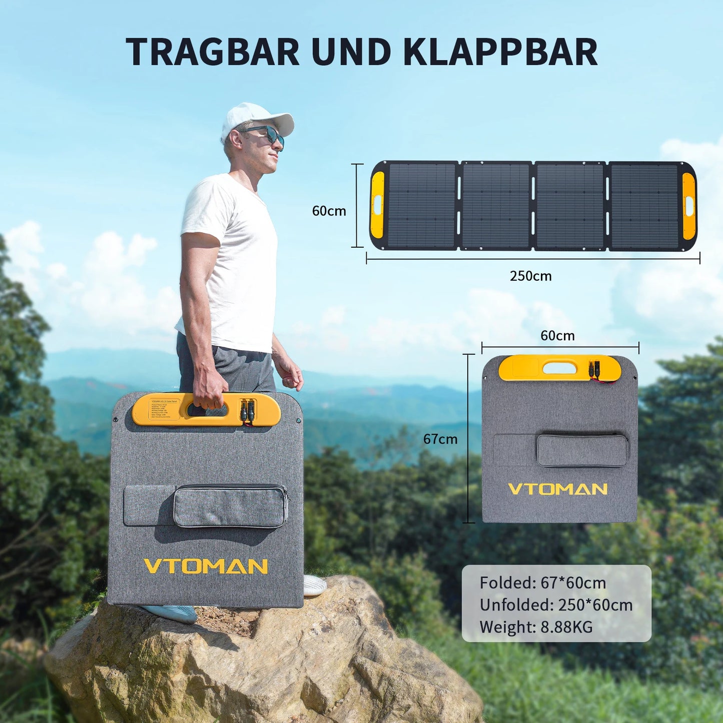 VTOMAN VS220 PRO 220W Solar Panel Kit Complete 48V Power Portable Outdoor Rechargeable Solar Cell Solar Generator for Home