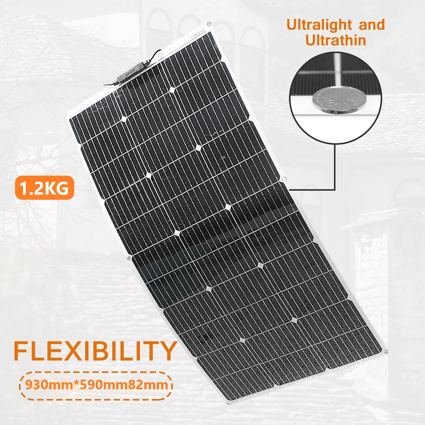 PowMr 100W/200W/300W Flexible Solar Panels 12V Solar Cell MONO ETFE Solar Battery 18V Camping RV Boat Home Charge Power Supplies