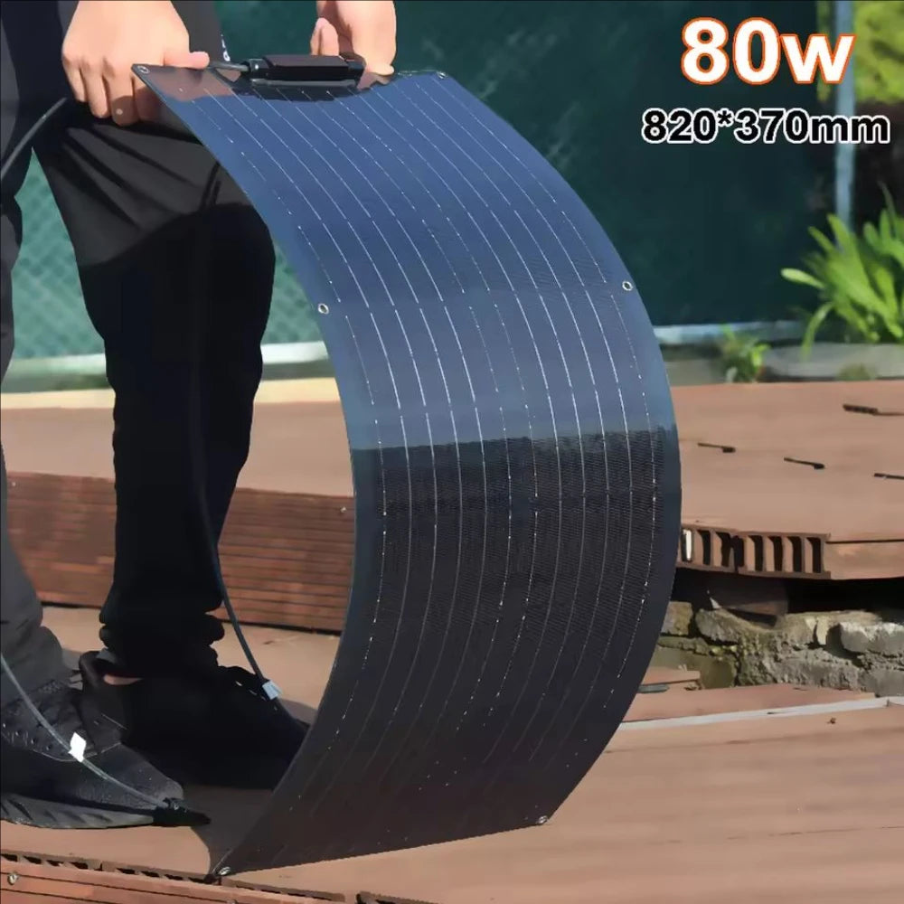 Pannello solare flessibile fotovoltaico 12V 400W 200W 100W, caricabatterie 12V per camper, roulotte, barca, casa, balcone, viaggio, impermeabile.