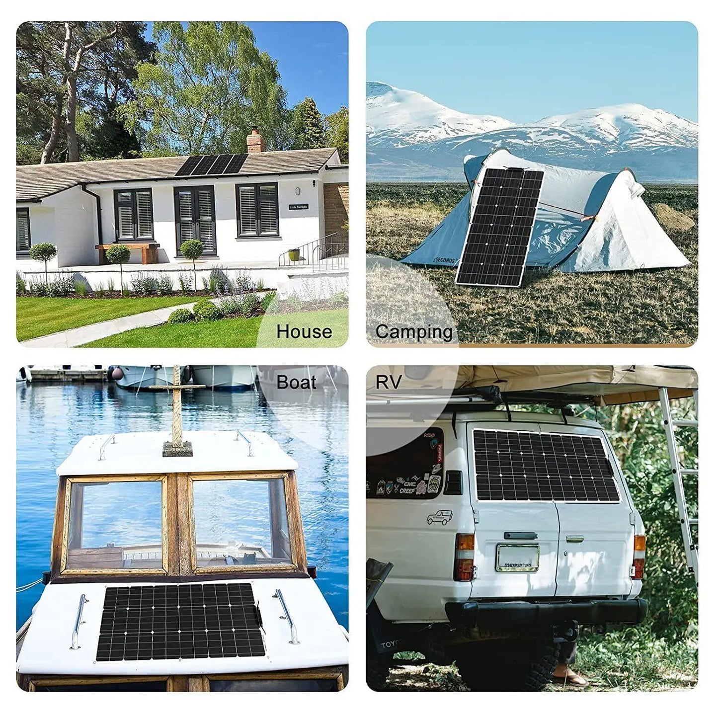 PowMr 2PCS 80W Solar Panel Kit 12V/18V Series 24V Flexible Solar Panel Camping Battery Supply Car Yacht RV Boat Solar Cell Power