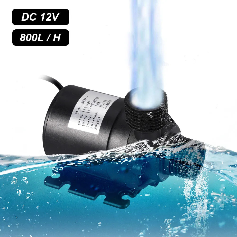 100W 800L/H Solar Panel Power Bank WaterPump Set Ultra-quiet Submersible Water Pump Motory Fish Pond Garden Fountain Decoration