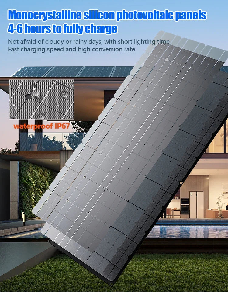1500W 3000W Solar Panel 1000W Solar High Efficiency Portable Power Bank Flexible Charging Outdoor Solar Cells For Home Camping