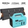 Blue Galaxy 1800W High-Power Generator + 200W Solar Panel Portable Power Station Plug and Play