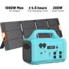 Blue Galaxy 1000W High-Power Generator + 200W Solar Panel Portable Power Station Plug and Play
