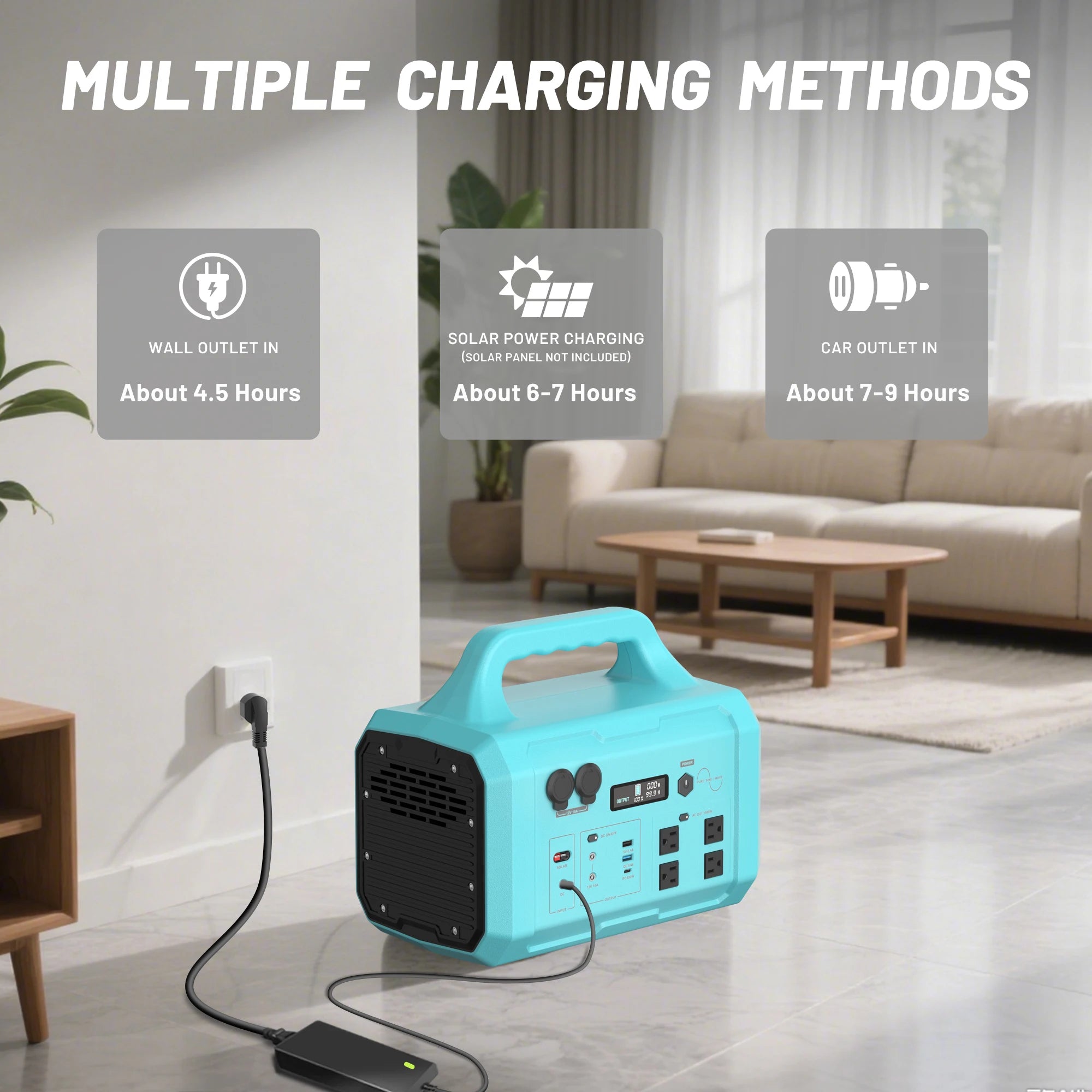 Blue Galaxy 1000W High-Power Generator + 200W Solar Panel Portable Power Station Plug and Play