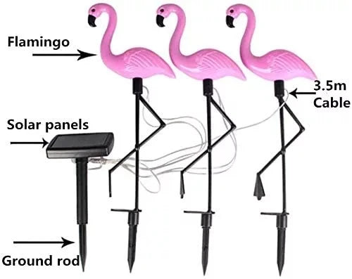 Lampada Solare Decorativa Fenicottero LED