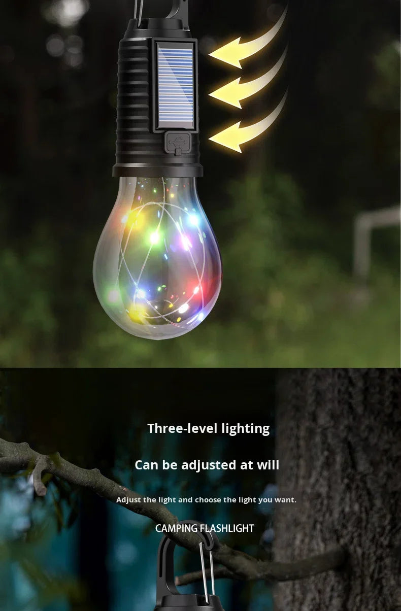 Lampadina LED Solare Ricaricabile da Campeggio