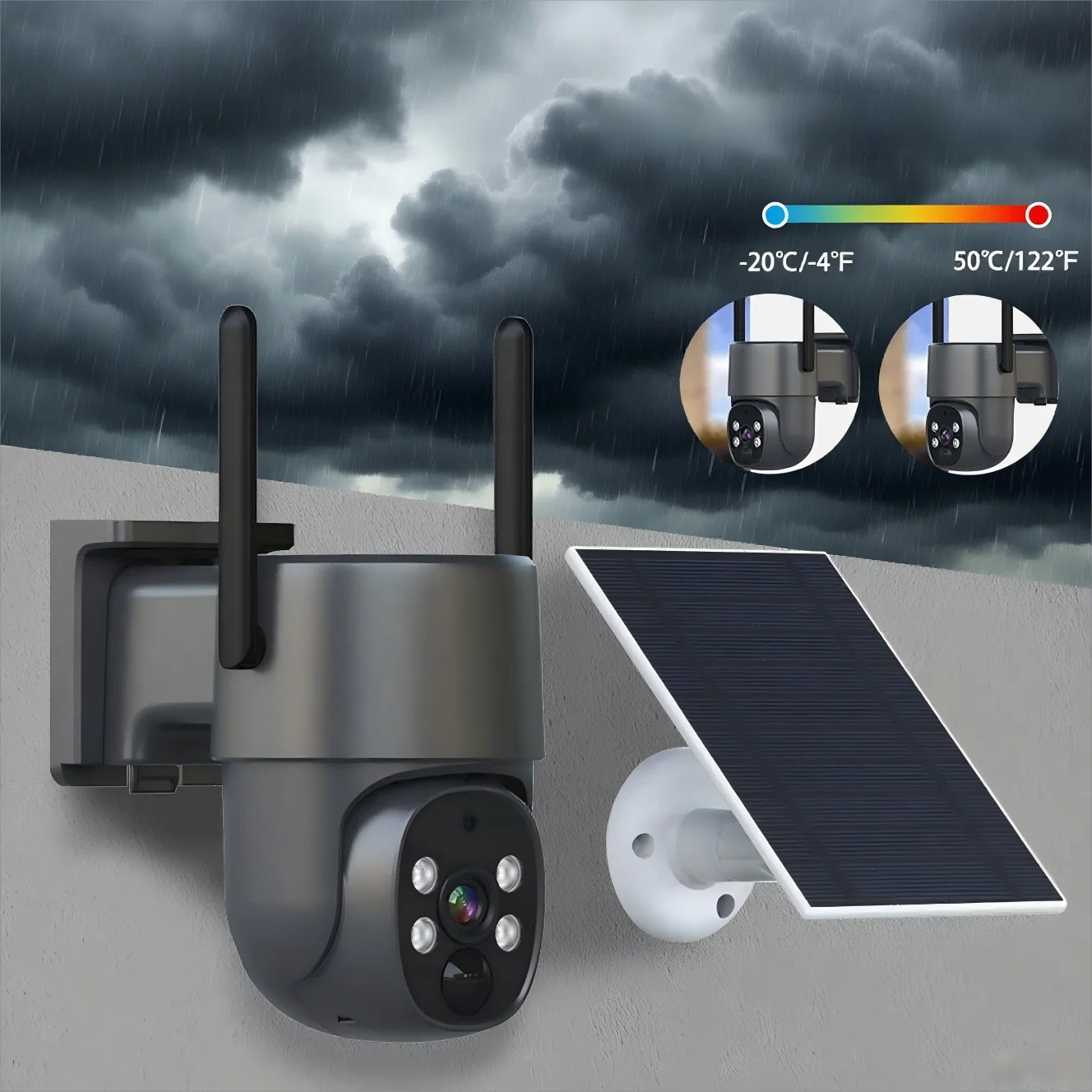 High Quality Eseecloud Solar Ptz Camera Built-in 3pcs 18650 Lithium Battery & 3W Solar Panel Network Ip Smart Camera