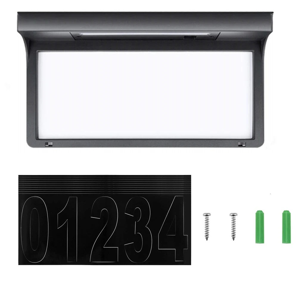 Solar House Number Light Outdoor Waterproof LED Address Sign Lamp Wireless Sunpower Garden Door Decorative Plaque Wall Light