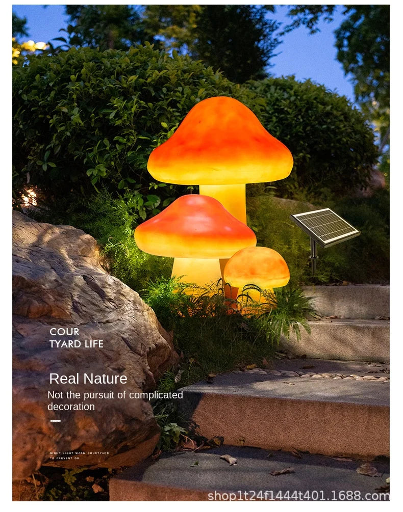 Lampada Fungo Solare in Resina Decorativa