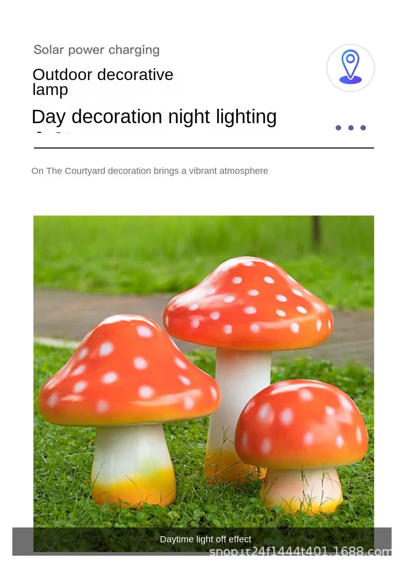 Lampada Fungo Solare in Resina Decorativa