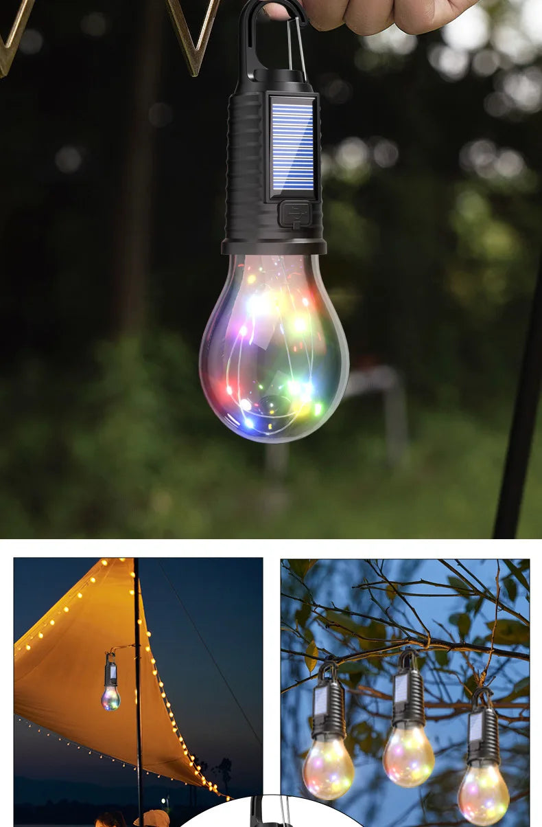 Lampadina LED Solare Ricaricabile da Campeggio