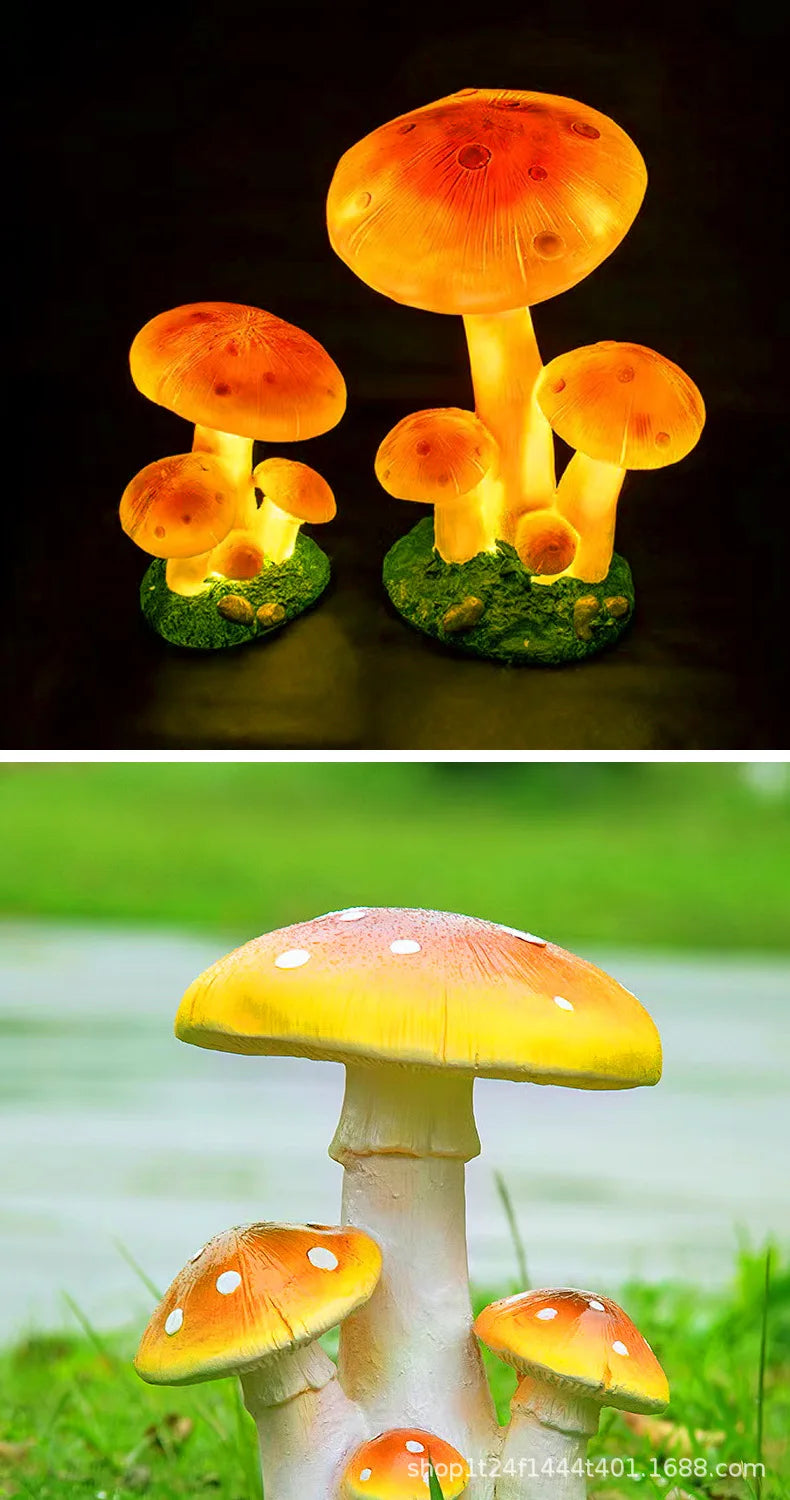 Lampada Fungo Solare in Resina Decorativa