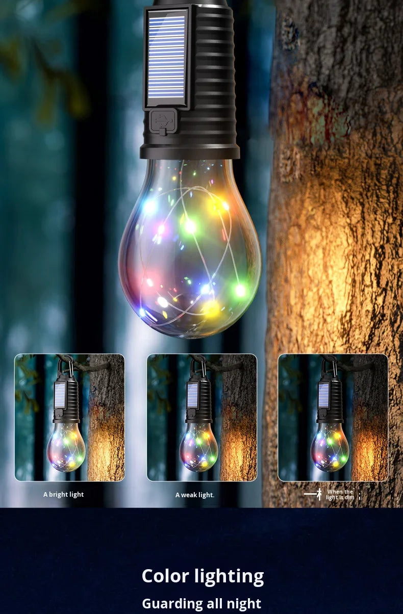 Lampadina LED Solare Ricaricabile da Campeggio