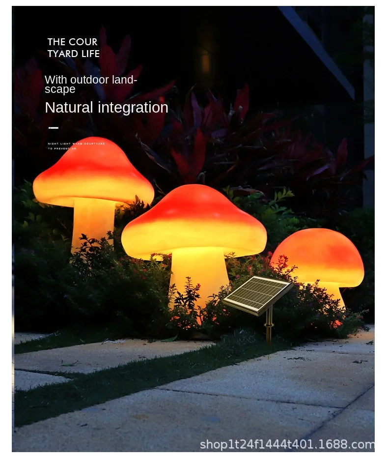 Lampada Fungo Solare in Resina Decorativa