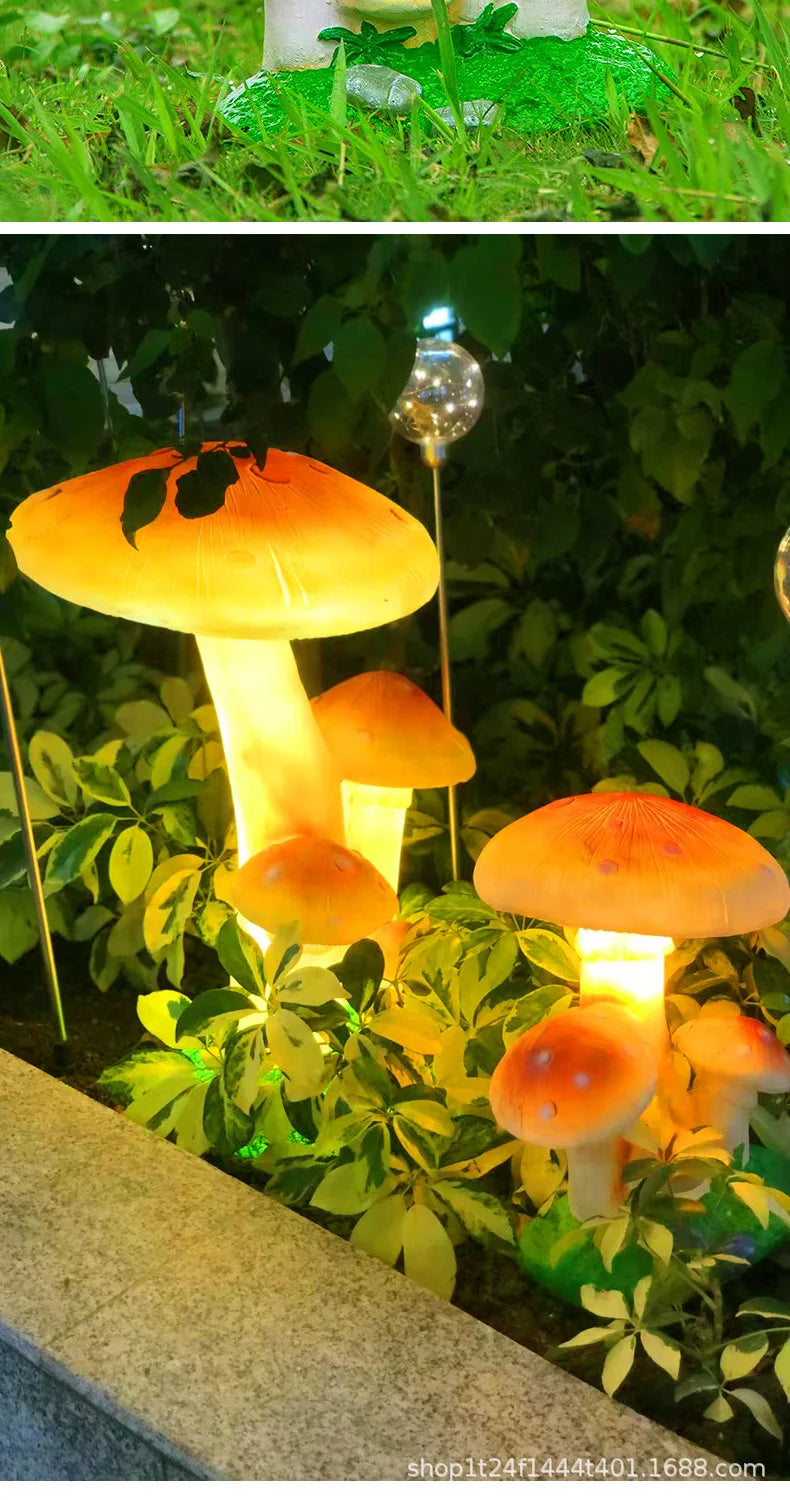 Lampada Fungo Solare in Resina Decorativa