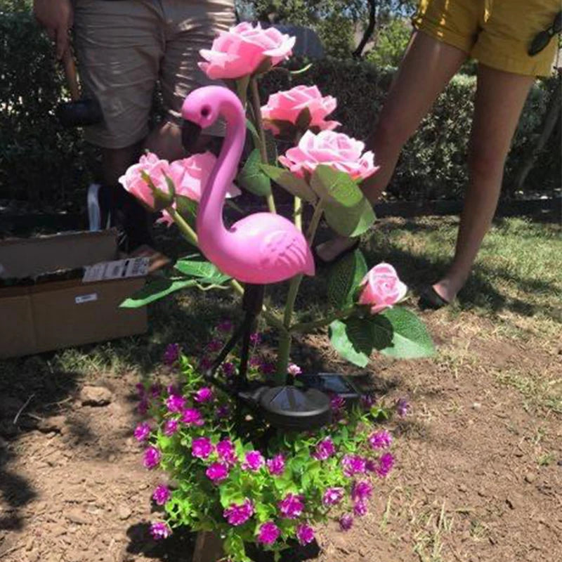 Lampada Solare Decorativa Fenicottero LED