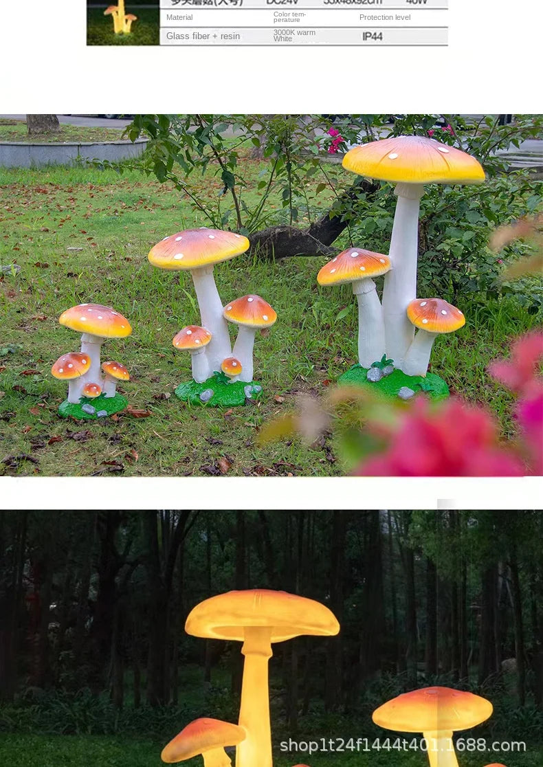 Lampada Fungo Solare in Resina Decorativa