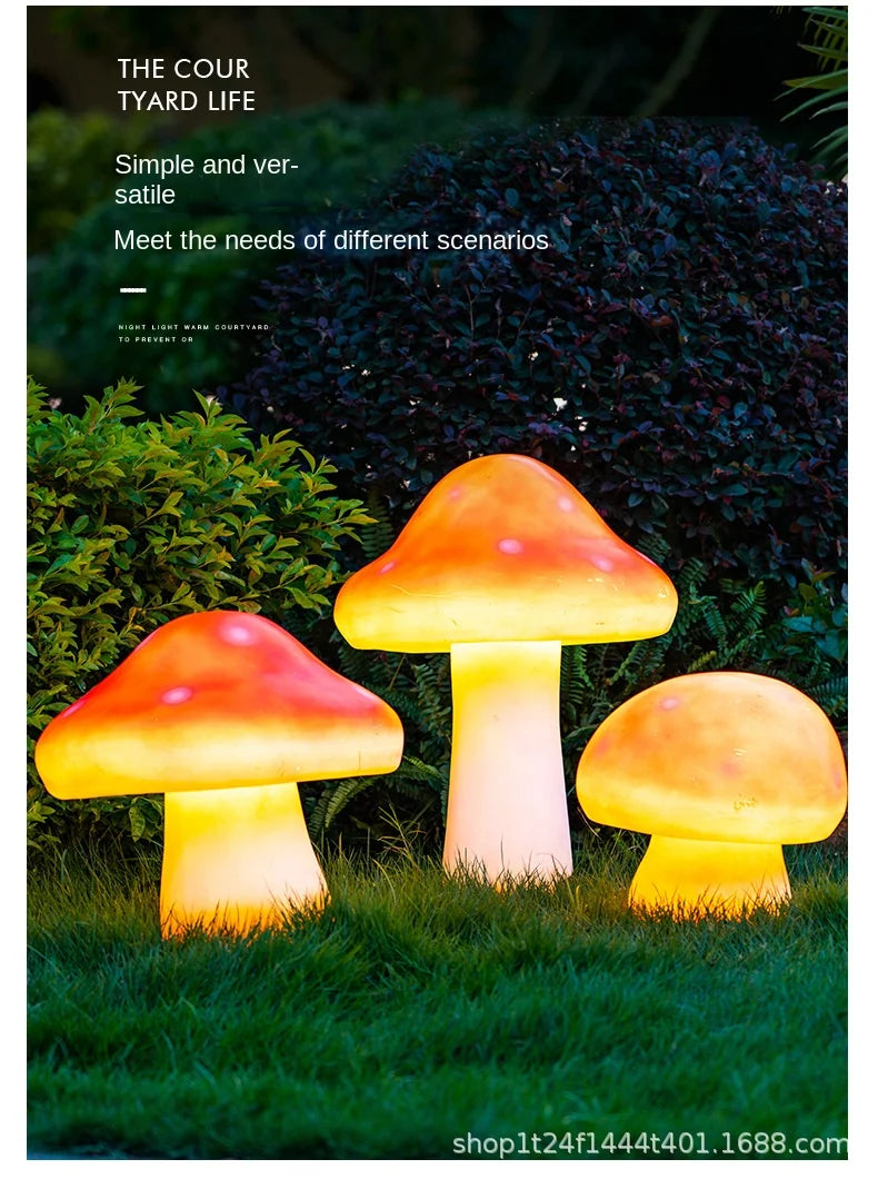 Lampada Fungo Solare in Resina Decorativa