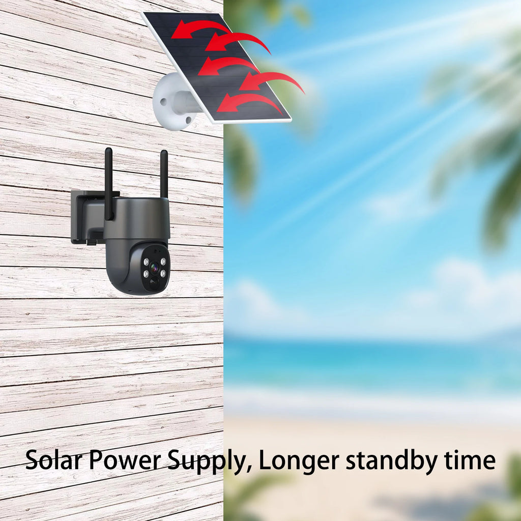 High Quality Eseecloud Solar Ptz Camera Built-in 3pcs 18650 Lithium Battery & 3W Solar Panel Network Ip Smart Camera