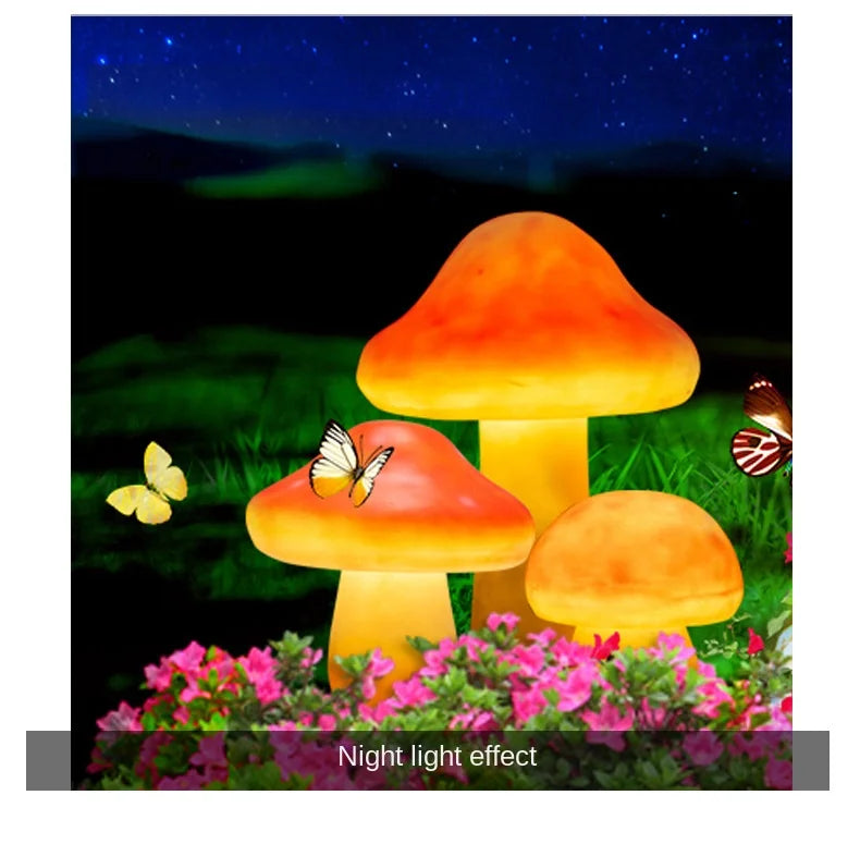 Lampada Fungo Solare in Resina Decorativa