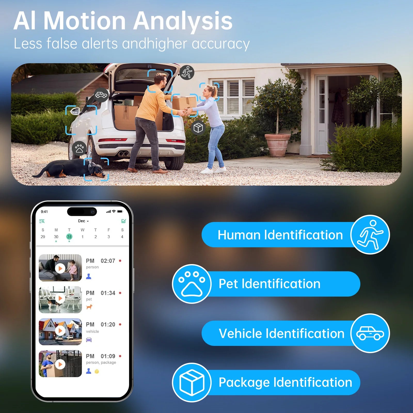 WESECUU Hot Selling Low Power Wireless Solar Panel IP Camera 4MP PIR WiFi Rechargeable Battery Security Outdoor Camera