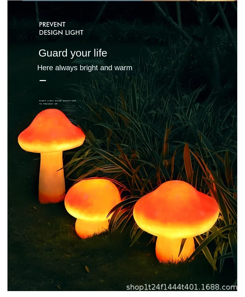 Lampada Fungo Solare in Resina Decorativa