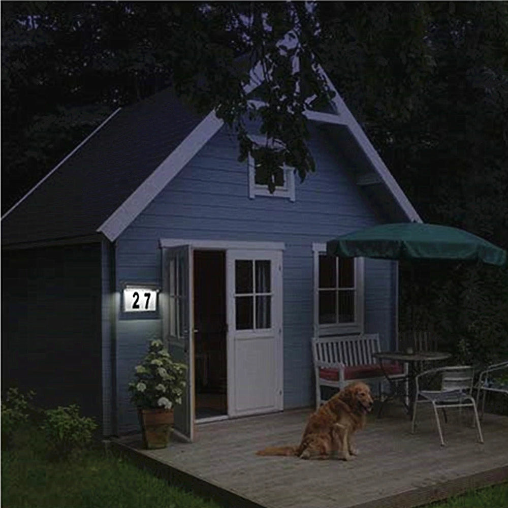 Solar House Number Light Outdoor Waterproof LED Address Sign Lamp Wireless Sunpower Garden Door Decorative Plaque Wall Light