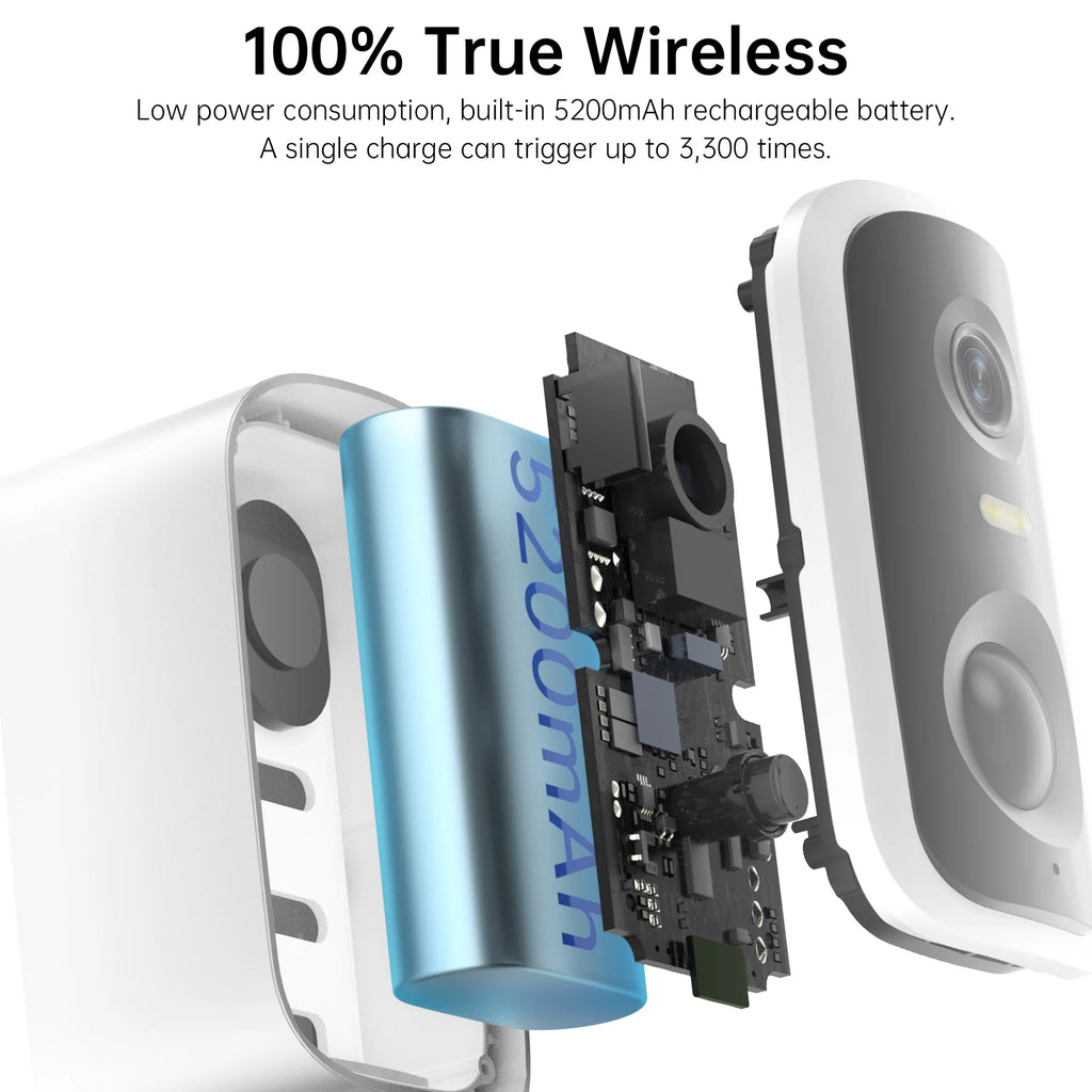 WESECUU Hot Selling 3MP Low Power Wireless Solar Panel IP Camera PIR WiFi Rechargeable Battery Security Outdoor Camera