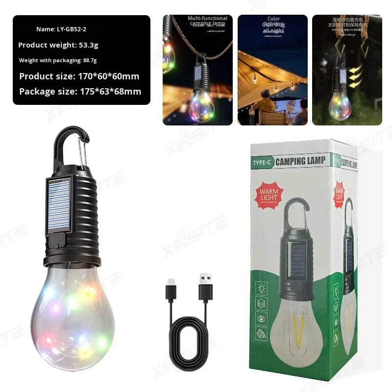 Lampadina LED Solare Ricaricabile da Campeggio