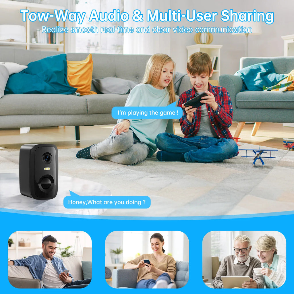 WESECUU Hot Selling Low Power Wireless Solar Panel IP Camera 4MP PIR WiFi Rechargeable Battery Security Outdoor Camera