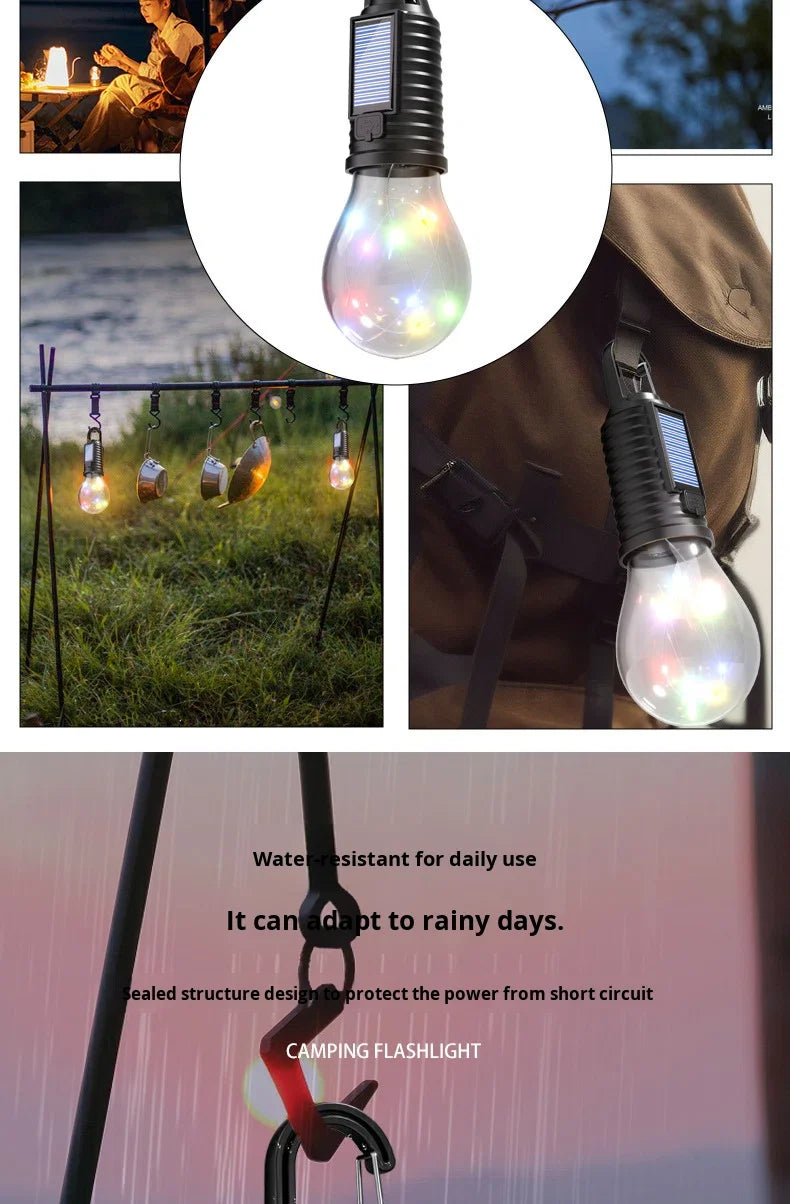 Lampadina LED Solare Ricaricabile da Campeggio