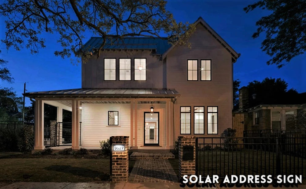 Solar House Number Light Outdoor Waterproof LED Address Sign Lamp Wireless Sunpower Garden Door Decorative Plaque Wall Light