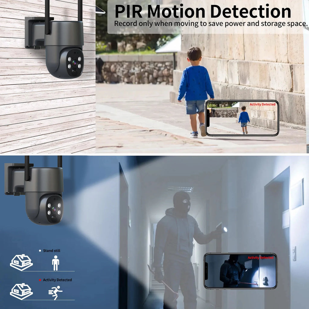 Solar Powered Cctv Camera System Outdoor Wireless IP65 Waterproof 3W Solar Panel Smart Security Camera